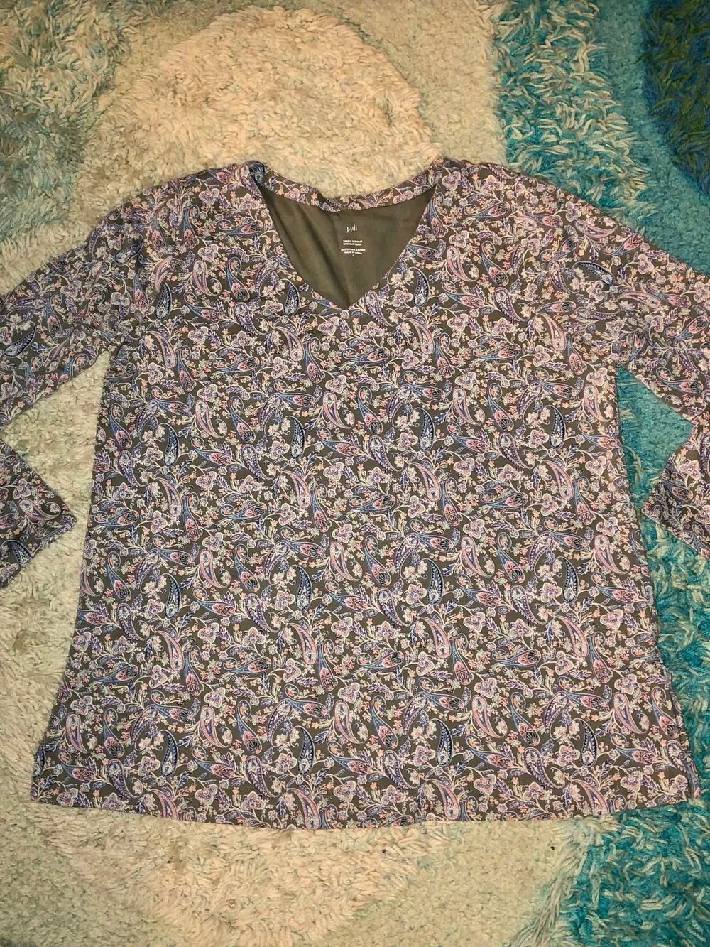 J. Jill paisley v-neck long-sleeve top